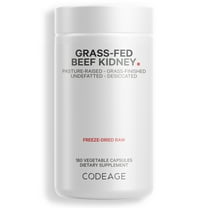 Codeage Grass-Fed Beef Kidney, Grass-Finished, Pasture-Raised, Non-Defatted Glandular Supplement, 180 Ct