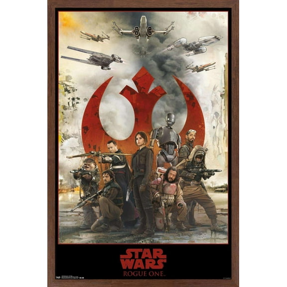 Star Wars: Rogue One - Assemble Wall Poster, 14.725" x 22.375", Framed