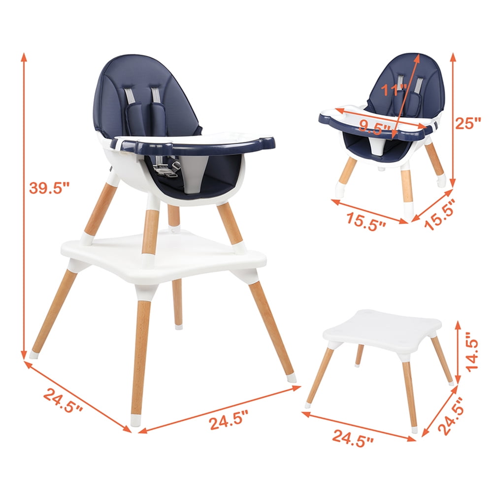 Kadyn Children's High Dining Chair, Detachable Two-In-One Table And Chair, Baby Dining Chairs for Children, Navy Blue Kadyn Children's High Dining Chair, Detachable Two-In-One Table And Chair, Baby Dining Chairs for Children, Navy Blue