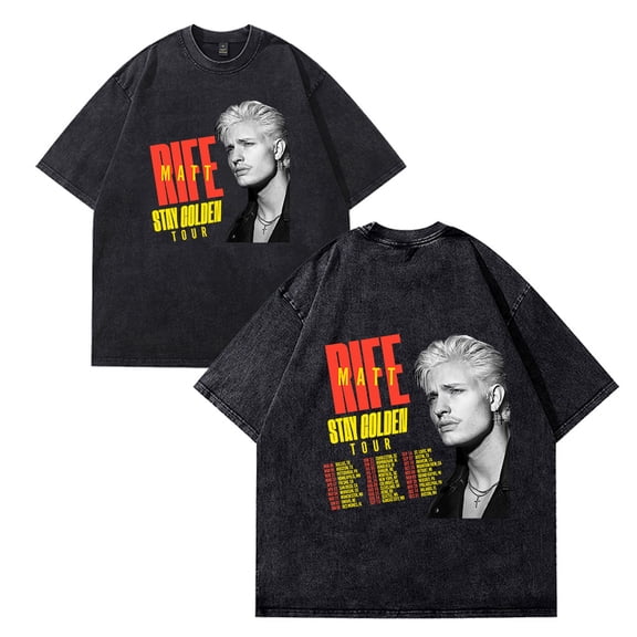 Matt Rife Stay Goladen Tour T-Shirt Cotton Vintage Wash Tee For Women/Men Unisex Short Sleeve Tshirt Streetwear Top