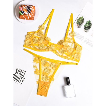 

Sexy Floral Embroidered Lace Lingerie Set