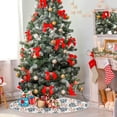 thumbnail image 4 of RYLABLUE Natural Leaves Pattern Pattern Xmas Christmas Tree Skirt Stand Mat for Holiday Party Decoration Indoor Outdoor 48 inches, 4 of 5