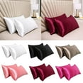 thumbnail image 2 of PFDDRW Soli d Color Satin Pillowcase Hair Skin Silk Pillow D6P4 Case 2pcs P0T0, 2 of 8