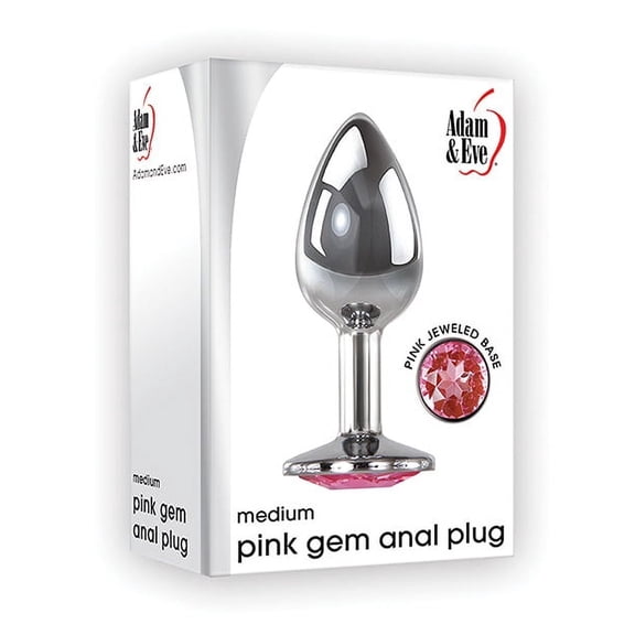 Adam & Eve Medium 3.25" Gem Solid Metal Anal Plug with Safety Base