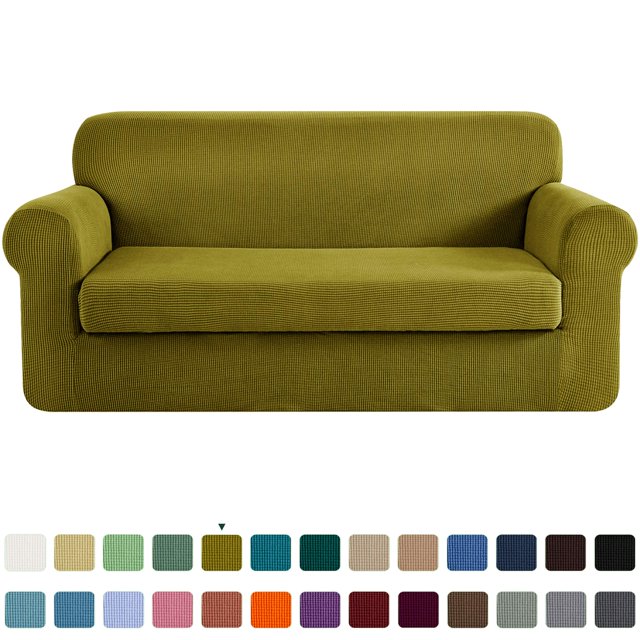 CHUN YI Housse de Canapé Extensible 2 Pcs à Carreaux avec Coussin