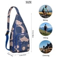 thumbnail image 2 of Spiritual Goth Sling Backpack - Moon Phase & Sun Print Crossbody Bag, Fashionable Aesthetic Design, 2 of 4