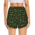 thumbnail image 4 of Uemuo Green Branch Olive Pattern Women's Athletic Shorts High Waisted Running Shorts with Liner Pockets Gym Elastic Workout Shorts-Small, 4 of 9