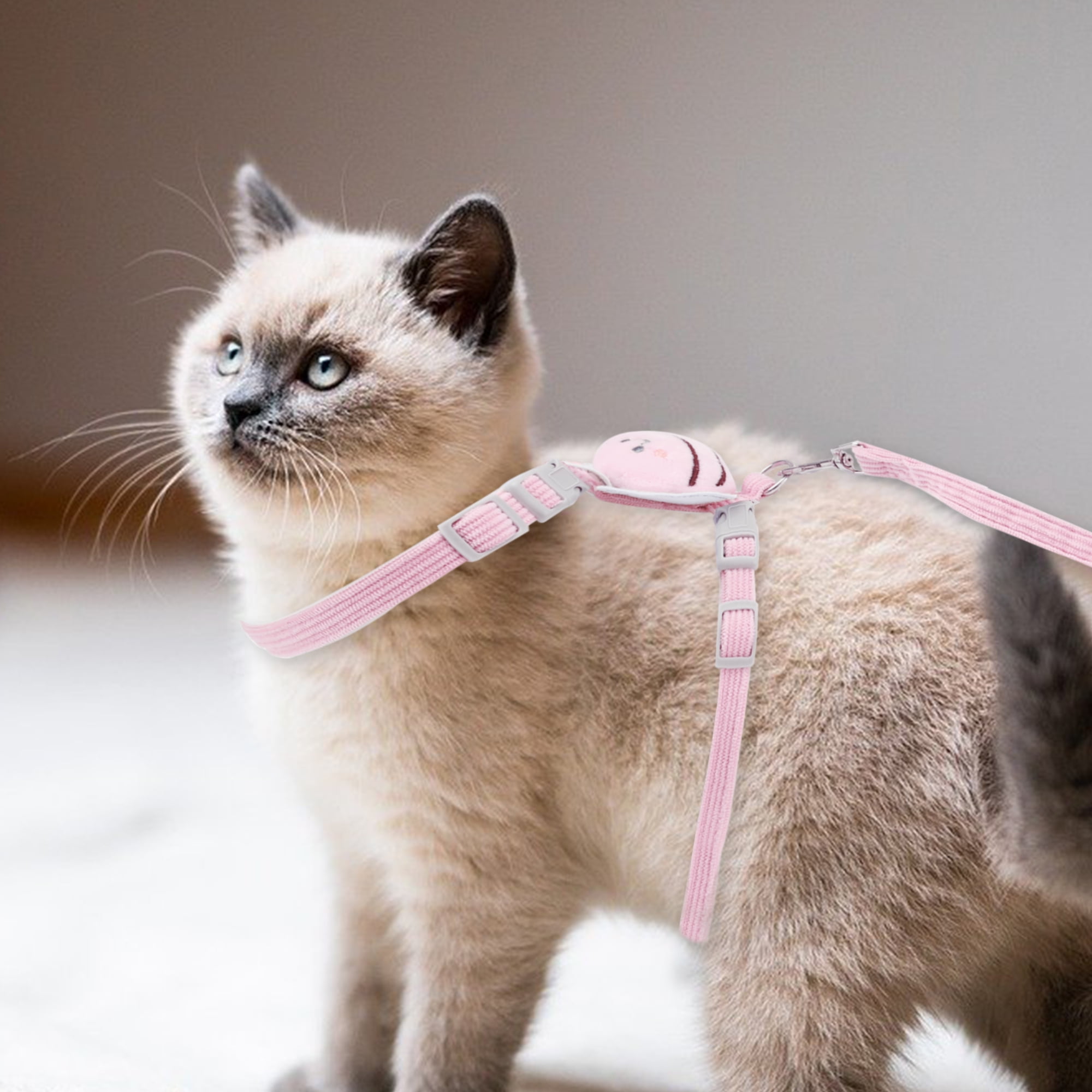 Unique Bargains Adjustable Easy Control Dog Vest Cat Harness and Leash Set Pink M
