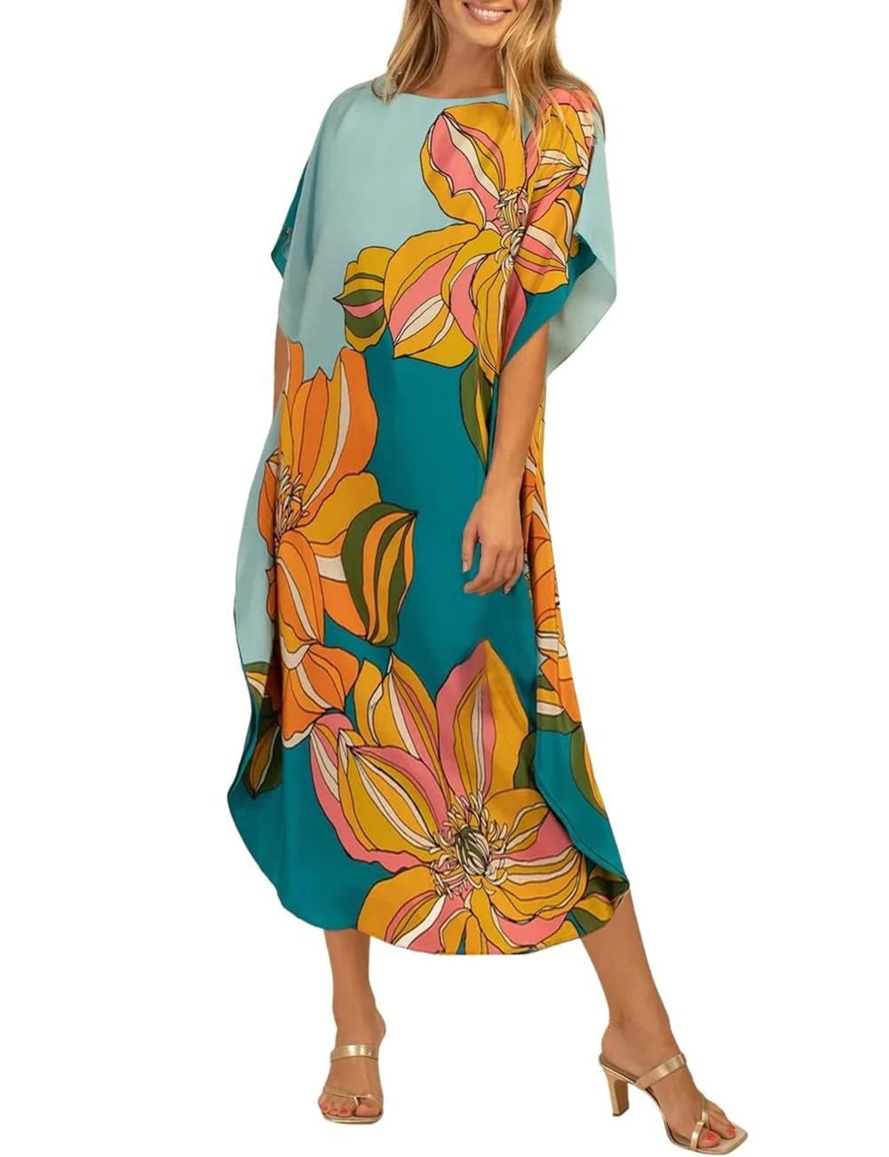 Bsubseach Colorful Kaftan Dresses For Women Long Bathing Suit Cover Ups ...