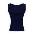 thumbnail image 2 of fatyb Tank Tops Womens High Neck Backless Cropped Tops Slim Casual Summer Basic Tee Shirts for Going Out, 2 of 6
