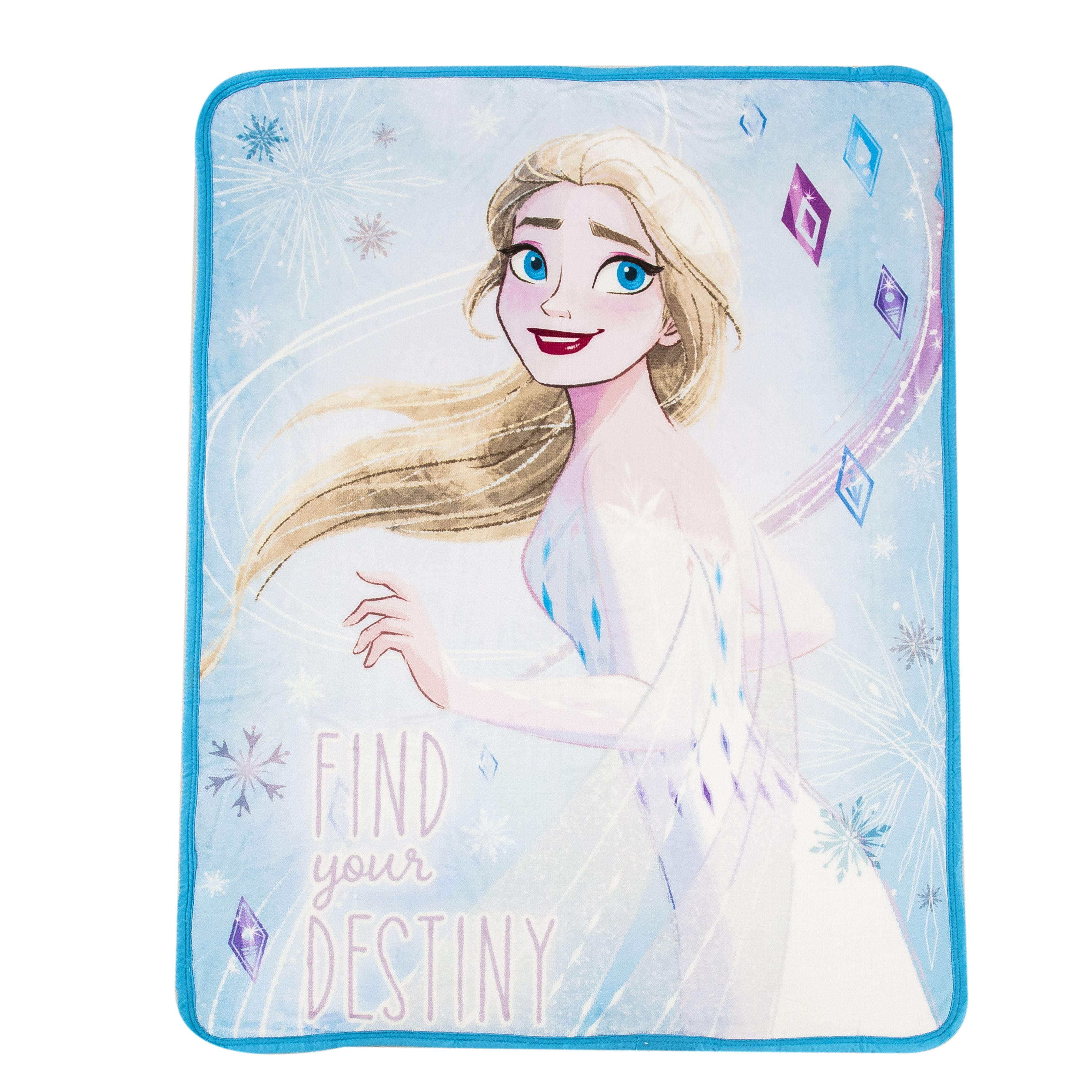 Disney Frozen II Silk Touch Sherpa Throw Blanket Elsa and Anna 40x50 inches 