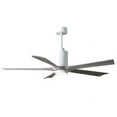 thumbnail image 2 of Patricia-5 five-blade ceiling fan in Brushed Nickel finish with 60” solid walnut tone blades and dimmable LED light kit&nbsp;, 2 of 7