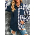 thumbnail image 4 of Asyoly Women Corduroy Plaid Shirt Jacket Long Sleeve Button Down Color Block Shacket Jacket Boyfriend Oversized Coat Casual Tops With Pockets, 4 of 7