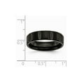 thumbnail image 2 of Black Titanium Grooved and Notched 6mm Brushed And Polished Band Ring - Size 11, 2 of 2