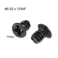 thumbnail image 2 of Uxcell #6-32 x 13/64" Phillips Flat Head Screws Fastener Black Zinc Plated 60 Pack, 2 of 5