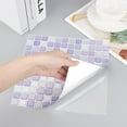 thumbnail image 5 of 5pcs Peel and Stick Backsplash Purple Square 3D Mosaic Removable Tile Stickers Self Adhesive Tiles Stick-on Vinyl Wall Tiles for Kitchen Bathroom Home Decor 9.3" X 9.3" Covering 3 Sq.ft, 5 of 8
