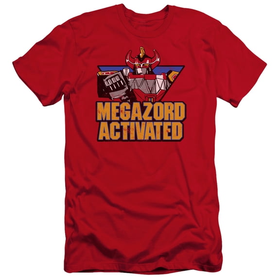 Power Rangers Megazord Activated Premium Adult Slim Fit 30/1 T-Shirt Red