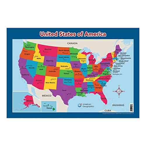 United States Map For Kids Usa Map For Kids - United States Wall/Desk Map (18" X 26" Laminated) |  Walmart Canada