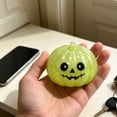 thumbnail image 4 of Kumdkdwn Mini Halloween Pumpkin Decoration, Cute Plastic Tabletop Ornament with Playful Face, 3.94x3.15x2.36in Small Fall Harvest Accent for Home Party Decor, Shelf, Desk Display, 4 of 6