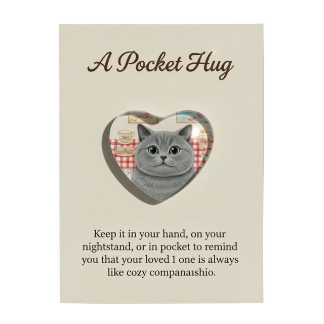 Tarjeta De Bolsillo Tarjeta de regalo de bolsillo con diseño de gato adorable, ideal para regalos de cumpleaños y regalos navideños (1 unidad). Rkxzt