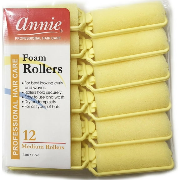 Annie Foam Rollers Yellow 7/8" Medium