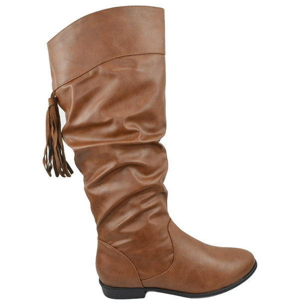 slouch boots flat heel