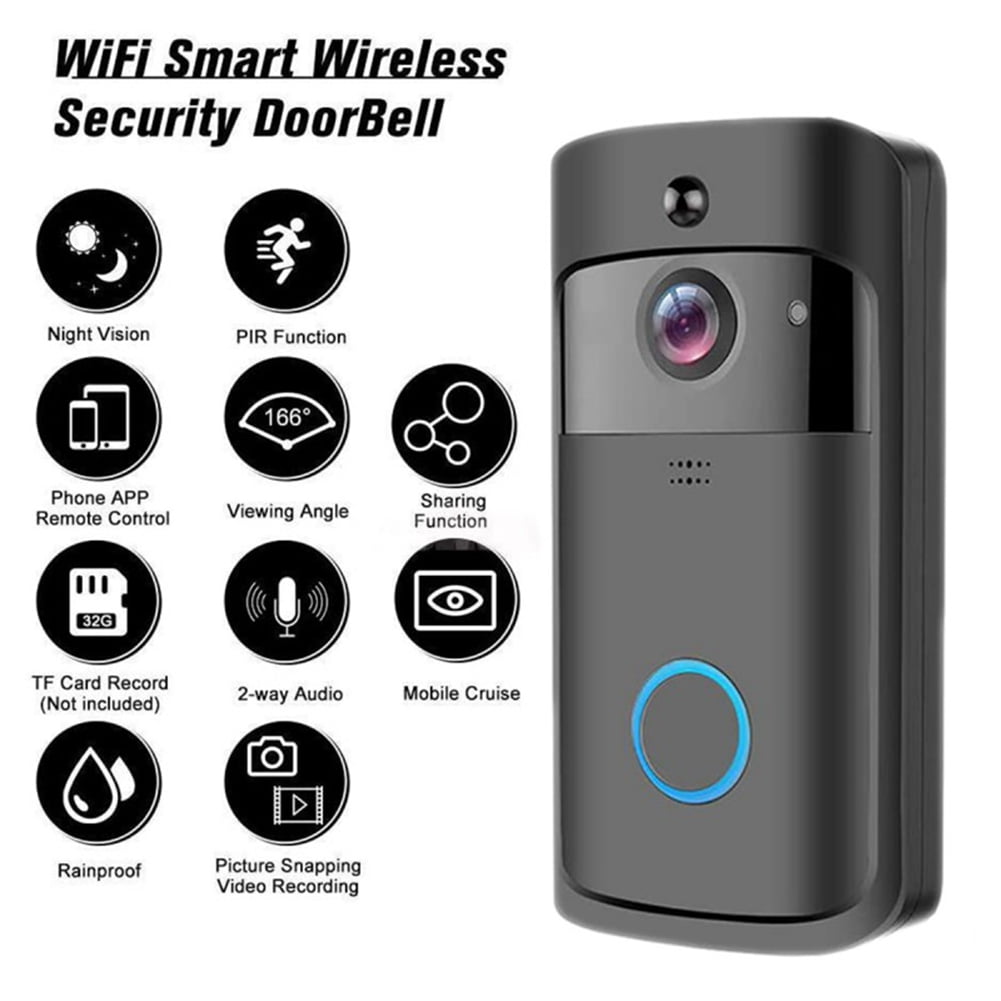 Wireless WiFi Video Doorbell Smart Door Ring Intercom Security Camera Bell