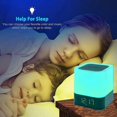 thumbnail image 4 of Lámpara de noche con despertador, altavoz Bluetooth, luz nocturna, LED RGB regulable que cambia de color, altavoz inalámbrico, luz de ambiente, 4 of 5