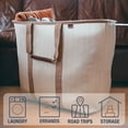 thumbnail image 6 of CleverMade Collapsible Fabric Laundry Hamper Premium, Cream Herringbone, 2 Pack, 6 of 7