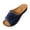 Blue, variant on Summer Beach Sandals for Women Comfortable Wedge Sandals Leather Open Toe Slides with Arch Support Ladies Dressy Flower Flat Platform Sandals for Casual Walking Outdoor Wear Black