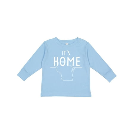 

Inktastic It s Home- State of Wisconsin Outline Gift Toddler Boy or Toddler Girl Long Sleeve T-Shirt