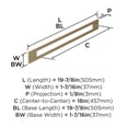 thumbnail image 5 of Amerock Medora 18 inch (457mm) Center-to-Center Rectangle Golden Champagne Appliance Pull Backplate, 5 of 6