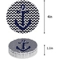 thumbnail image 1 of RYLABLUE and White Stripe Anchor Set of 8 Round Coaster for Drinks, Absorbent Ceramic Stone Coasters Cup Mat with Cork Base for Home Kitchen Room Coffee Table Bar Decor, 1 of 5