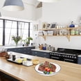 thumbnail image 3 of 4 Pcs Ceramic Dinner Plates Set Black Line Tableware 8 Inch Round Salad Steak Plate, 3 of 7