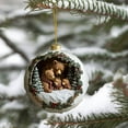 thumbnail image 4 of Japceit Bear Family Ornament, Acrylic Flat Portrait with Woodland Creature Design, Christmas Tree Decoration for Home, Nature Theme, 4 of 4