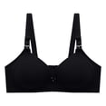 thumbnail image 4 of Women's Fixed Cup Front Open Button Underwear Thin Style Gathering Breathable Bra Underwear, 4 of 4