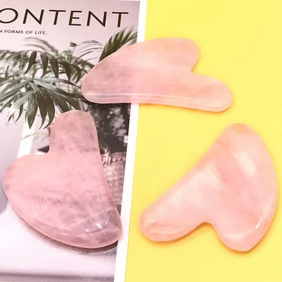 VIVIDELLE Natural Pink Rose Quartz Gua Sha Jade Neck Body Guasha Board Facial Massage Tool