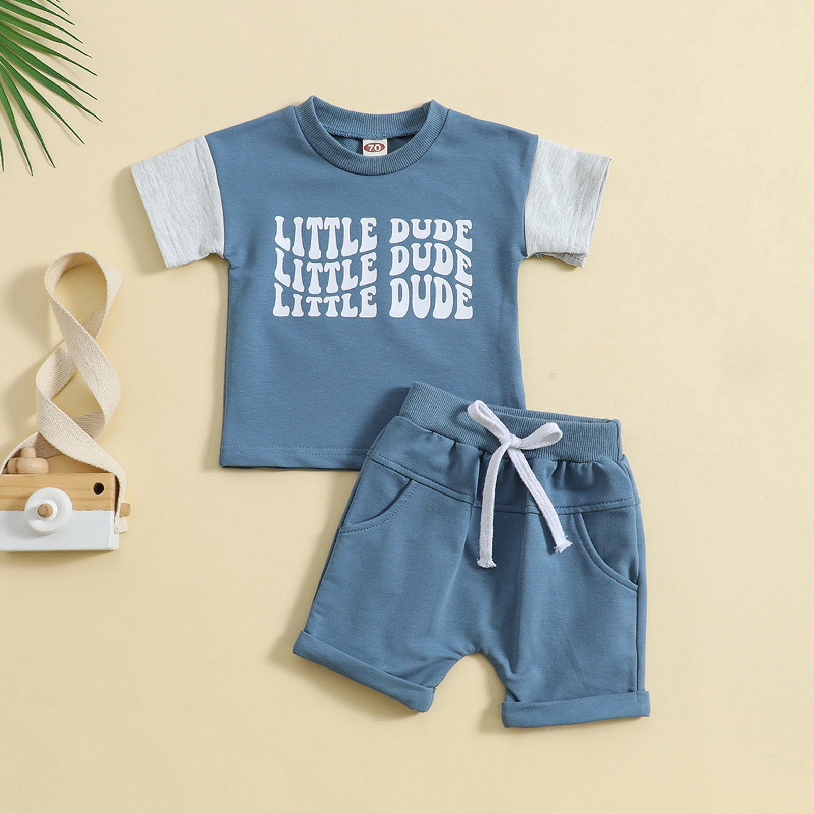 MHZLDYZ Toddler Boy Clothes 3T Toddler Boys Short Sleeve Letter Prints T Shirt Tops Shorts Child Kids Set&Outfits 2 Year Old Boy Clothes Toddler Summer Clothes Boy(Sky Blue,80)