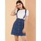 thumbnail image 2 of Vestido de Tirantes Allegra K Falda De Mezclilla Cintura Alta Botones Frontales Casual Para Mujer Azul XS, 2 of 6