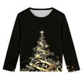 thumbnail image 7 of Boys Girls Christmas Top Kids' Christmas Tree Printed T-shirt Long Sleeve Crew Neck Pullover Festive Holiday Shirt, 7 of 7