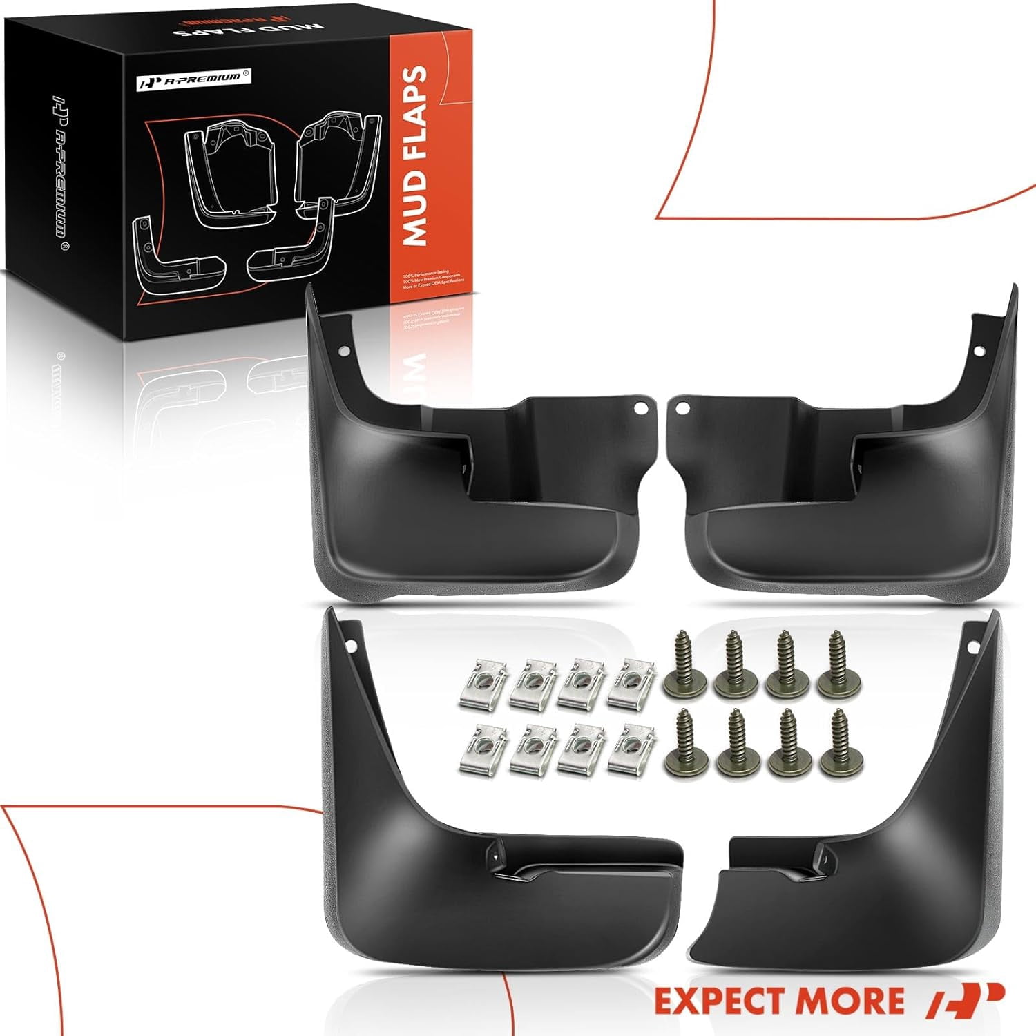 A-Premium Splash Guard Mud Flaps Fenders Replacement for Toyota Sienna 2004-2010 without Running Boards 4-PC Set