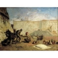 thumbnail image 2 of Mariano Fortuny Marsal 14x12 Black Ornate Wood Framed Double Matted Museum Art Print Titled: Moroccan Horseshoer (circa 1870), 2 of 5