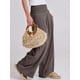 thumbnail image 3 of Pantalones Palazzo ANRABESS 2025 de lino para mujer, pernera ancha, color café, 3 of 8