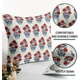 thumbnail image 5 of 4th of July Pillow Covers 20x20 Set of 2 Navy Blue Red Floral Leaves Block Print Outdoor Decorative Throw Pillows Farmhouse Pillowcases Linen Cushion Case Decor for Home Sofa Couch Bed, 5 of 6