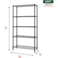 thumbnail image 2 of 5-Shelf Metal Shelving Adjustable 1250Lbs Capacity, Storage Shelves for Garage Laundry Bathroom Kitchen Pantry Closet, NSF Certified Steel Organizer Wire Rack,Black, 72" H x 14" D x36 W, 2 of 7