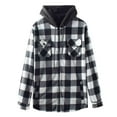 thumbnail image 2 of Mens Shacket Hoodie Plaid Fleece Lined Zipper Long Sleeve Shirt for Men with Pockets for Daily Winter Warm Casual Fleece Jacket, 2 of 9