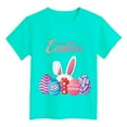 thumbnail image 4 of MIASHUI T-Shirt à Manches Courtes pour Enfants Joyeuses Pâques Imprimé Œuf Bunny, Vert Menthe, 4-5 Ans, 4 of 4