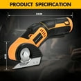 thumbnail image 6 of Cordless Electric Scissors Rotary Cutter - 240 RPM, 1/4” Cutting Capacity, Self-Sharpening Blade, Safety Lock + Dual-Trigger, 4V 2000mAh (2hrs Use), Type-C Charging for Cardboard/Leather/Vinyl, 6 of 12
