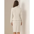 thumbnail image 3 of DARING DIVA Women's 2 Piece Long Sleeve Work Outfits Blazer Pencil Skirt XS Beige, 3 of 6