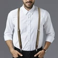 thumbnail image 7 of Buyless Fashion 2 Pack Suspenders for Men - 48" Elastic Adjustable Straps 1 1/4" - Y Shape - 5123-2-Tan, 7 of 7